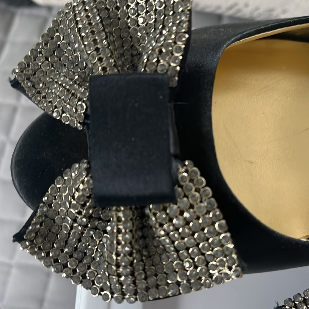Nine West Black and Silver Heels with Rhinestone Embellishments - Picture 5 of 8